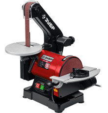 ЗУБР d 125 мм, 25 х 762 мм лента, 350 Вт, тарельчато - ленточный шлифовальный станок (СШЛ-350)