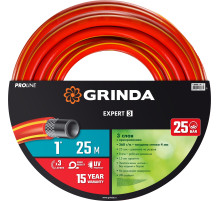 GRINDA EXPERT 3, 1″, 25 м, 25 атм, трёхслойный, армированный, поливочный шланг, PROLine (8-429005-1-25)