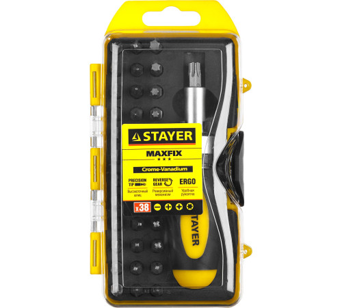 STAYER Compact-38, 38 предм., реверсивная отвертка с насадками (2557-H38) купить в Сочи STAYER Compact-38, 38 предм., реверсивная отвертка с насадками (2557-H38) купить в Сочи