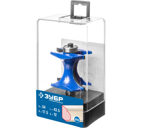 ЗУБР 54 x 51 мм, радиус 12.7 мм, фреза полустержневая с подшипником, Профессионал (28722-54) купить  в Сочи