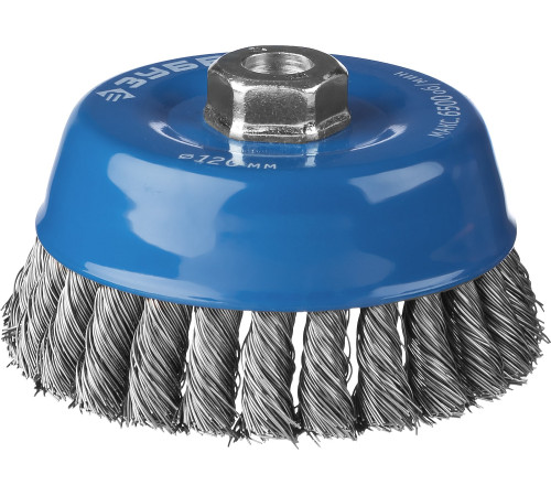 ЗУБР 120 мм, жгутированная стальная проволока 0.5 мм, чашечная щетка-крацовка для УШМ, Профессионал (35275-120) купить  в Сочи