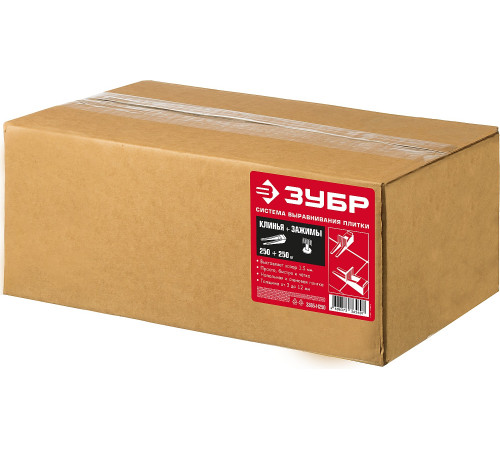 ЗУБР СВП, комплект: 1,7 мм, клин + зажим 250 + 250 шт, система выравнивания плитки (3385-H250) купить  в Сочи