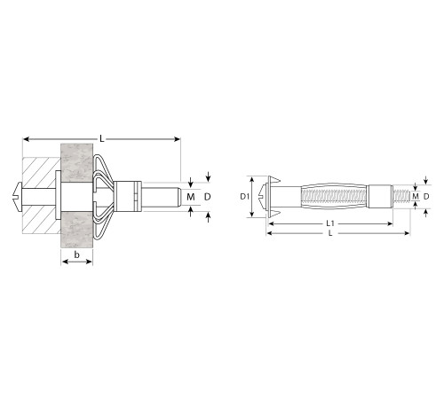 ЗУБР МОЛЛИ, М4 х 21 х 5 мм, 300 шт, анкер для пустотелых конструкций (4-302472-04-020) купить  в Сочи