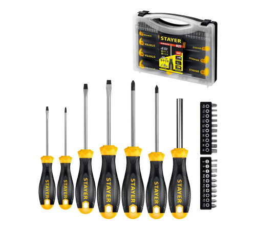 STAYER Hercules-K27, 27 предм., набор отверток с насадками (25827) купить  в Сочи