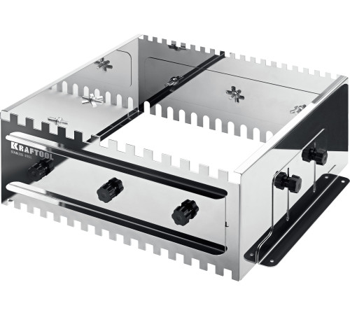 KRAFTOOL BUNKER-4 зуб 8, 10, 12 мм, полукруг 10х20 мм, нерж. сталь, Раздвижная гребенка для плитки (08081) купить  в Сочи