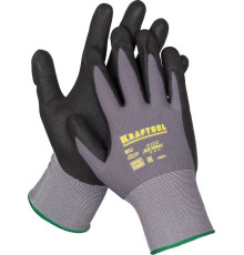 KRAFTOOL PRECISION, XL (10), эластичные перчатки для точных работ, вспененное нитриловое покрытие, 15 класс (11285-XL)