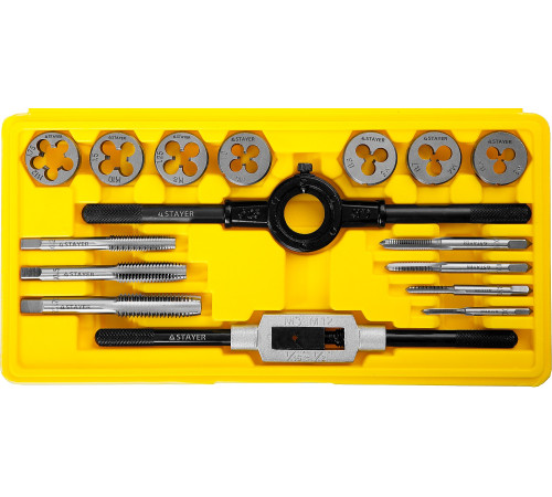 STAYER MaXCut, 16 предмета, набор метчиков и плашек (28010-H16) купить  в Сочи