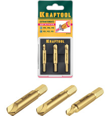 KRAFTOOL 3 шт, набор экстракторов поврежденного крепежа (26770-H3) KRAFTOOL 3 шт, набор экстракторов поврежденного крепежа (26770-H3)