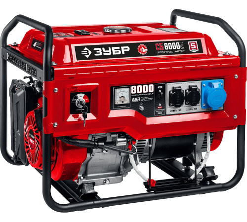 ЗУБР 8000 Вт, бензиновый генератор с электростартером (СБ-8000Е) купить  в Сочи