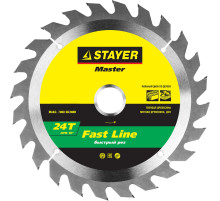STAYER Fast CUT, 156, 5 х 12, 7 мм, 16Т, пильный диск по дереву (3680-156-16)