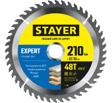 STAYER Expert, 210 x 32/30 мм, 48Т, точный рез, пильный диск по дереву (3682-210-32-48)