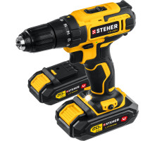 STEHER V1, 20 В, 40 Н·м, 2 АКБ (2 А·ч), дрель-шуруповерт, кейс (CD-200-2)