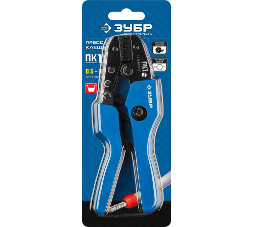 ЗУБР ПК-1, 0.5 - 6 мм2, пресс-клещи для втулочных наконечников, Профессионал(45456-1) купить  в Сочи