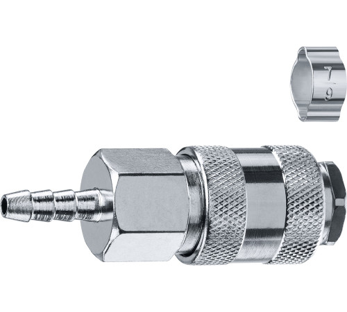 ЗУБР штуцер ″елочка″, 6 мм - рапид муфта, переходник с обжимным хомутом, Профессионал (64917-06) купить  в Сочи