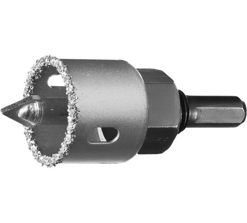 ЗУБР 32 мм, L 25 мм, карбид вольфрама, коронка-чашка с державкой и сверлом, Профессионал (33360-032) купить  в Сочи