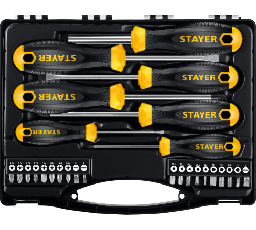 STAYER Hercules-K27, 27 предм., набор отверток с насадками (25827) купить в Сочи STAYER Hercules-K27, 27 предм., набор отверток с насадками (25827) купить в Сочи