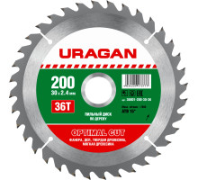URAGAN Optimal cut, 200 х 30/20 мм, 36Т, пильный диск по дереву (36801-200-30-36)