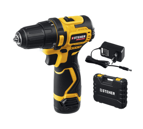 STEHER 12 В, 35 Н·м, 1 АКБ (2 А·ч), бесщеточная дрель-шуруповерт, кейс (CDB-120-1) купить в Сочи STEHER 12 В, 35 Н·м, 1 АКБ (2 А·ч), бесщеточная дрель-шуруповерт, кейс (CDB-120-1) купить в Сочи