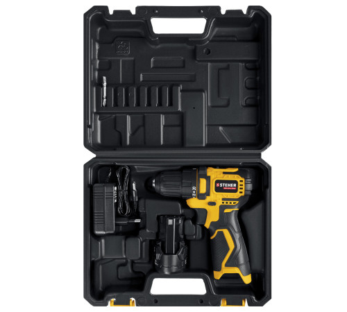 STEHER 12 В, 35 Н·м, 1 АКБ (2 А·ч), бесщеточная дрель-шуруповерт, кейс (CDB-120-1) купить в Сочи STEHER 12 В, 35 Н·м, 1 АКБ (2 А·ч), бесщеточная дрель-шуруповерт, кейс (CDB-120-1) купить в Сочи