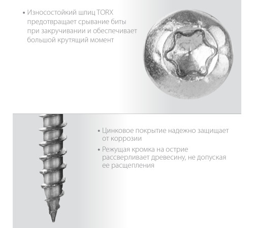 ЗУБР СПК, 35 х 5 мм, TX20, цинк, 250 шт, саморез для перфорированного крепежа, Профессионал (30061-50-35) купить  в Сочи