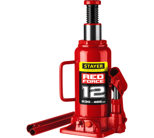 STAYER RED FORCE, 12 т, 230 - 465 мм, бутылочный гидравлический домкрат, Professional (43160-12) купить в Сочи STAYER RED FORCE, 12 т, 230 - 465 мм, бутылочный гидравлический домкрат, Professional (43160-12) купить в Сочи