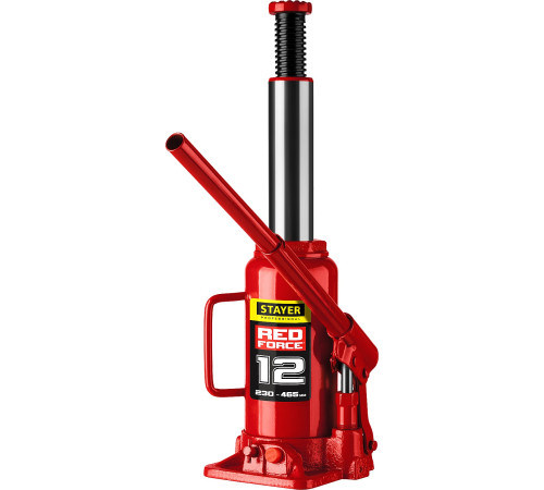 STAYER RED FORCE, 12 т, 230 - 465 мм, бутылочный гидравлический домкрат, Professional (43160-12) купить в Сочи STAYER RED FORCE, 12 т, 230 - 465 мм, бутылочный гидравлический домкрат, Professional (43160-12) купить в Сочи