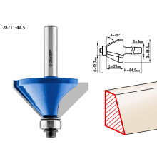 ЗУБР 44.5 x 23 мм, фреза кромочная калевочная (фасочная) №9, Профессионал (28711-44.5)