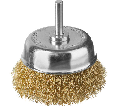ЗУБР d 75 мм, витая латунированная, стальная 0.3 мм, чашечная щетка для дрели, Профессионал (3525-075) купить  в Сочи