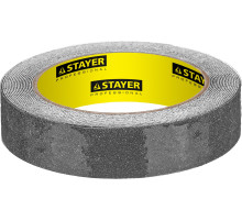 STAYER 25 мм, 5 м, черная, противоскользящая клейкая лента, Professional (12270-25-05)