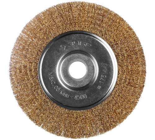 ЗУБР 175 х 22 мм, витая латунированная, проволока 0.3 мм, щетка дисковая для УШМ, Профессионал (35187-175) купить  в Сочи