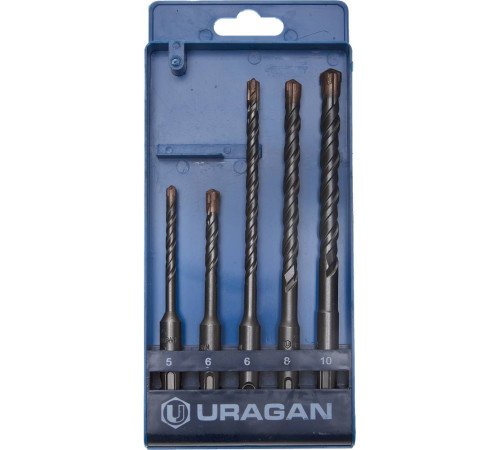 URAGAN 5 шт: 5 х 110, 6 х 110, 6 х 160, 8 х 160, 10 х 160 мм, набор SDS-plus буров (901-25554-H5) купить  в Сочи