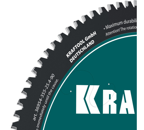KRAFTOOL Metal Cut 355 х 25.4 мм, 90Т, диск пильный по металлу и стали (36954-355-25.4-90) купить  в Сочи