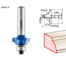 ЗУБР 19.0 x 7 мм, радиус 3.2 мм, фреза кромочная калевочная №1, Профессионал (28700-19)