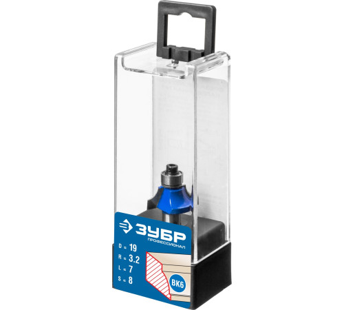 ЗУБР 19.0 x 7 мм, радиус 3.2 мм, фреза кромочная калевочная №1, Профессионал (28700-19) купить  в Сочи