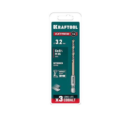 KRAFTOOL НЕХ-1/4″, d 3.2 х 75 мм, сверло по металлу для винтовёртов и шуруповертов IMPACT READY (29652-3.2) купить в Сочи KRAFTOOL НЕХ-1/4″, d 3.2 х 75 мм, сверло по металлу для винтовёртов и шуруповертов IMPACT READY (29652-3.2) купить в Сочи