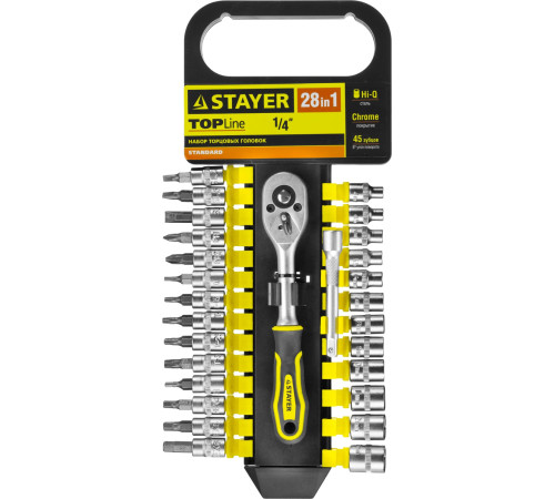 STAYER RSS 28S, 28 предм., (1/4″), набор торцовых головок и бит-головок (27754-H28) купить в Сочи STAYER RSS 28S, 28 предм., (1/4″), набор торцовых головок и бит-головок (27754-H28) купить в Сочи