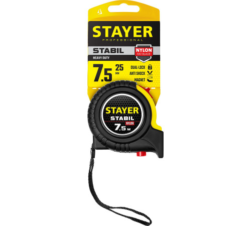 STAYER Stabil, 7.5 м х 25 мм, рулетка, Professional (34131-075) купить  в Сочи