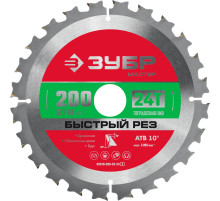 ЗУБР Быстрый рез, 200 x 32/30 мм, 24Т, пильный диск по дереву (36910-200-32-24)