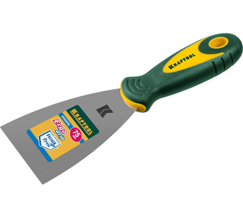 KRAFTOOL 75 мм, х-образное профилированное полотно, двухкомпонентная ручка, нержавеющий, шпатель (10035-075) купить  в Сочи