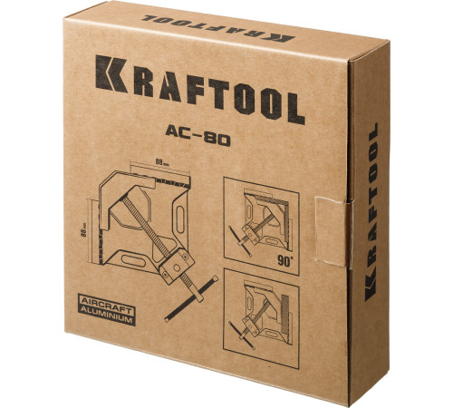 KRAFTOOL AC-80, глубина зажима 70 мм, мощная алюминиевая угловая струбцина (32202) купить в Сочи KRAFTOOL AC-80, глубина зажима 70 мм, мощная алюминиевая угловая струбцина (32202) купить в Сочи