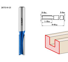 ЗУБР 8 x 25 мм, хвостовик 8 мм, фреза пазовая прямая, Профессионал (28753-8-25)