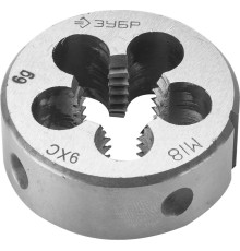 ЗУБР М18 x 2.5 мм, сталь 9ХС, плашка круглая ручная (4-28022-18-2.5)