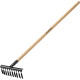GRINDA GS-10 WOOD, 320 х 95 х 1300 мм, 10 витых зубцов, углеродистая сталь, антикор. покрытие, черенок дерев. высш. сорт, садовые грабли (39581-10) купить  в Сочи
