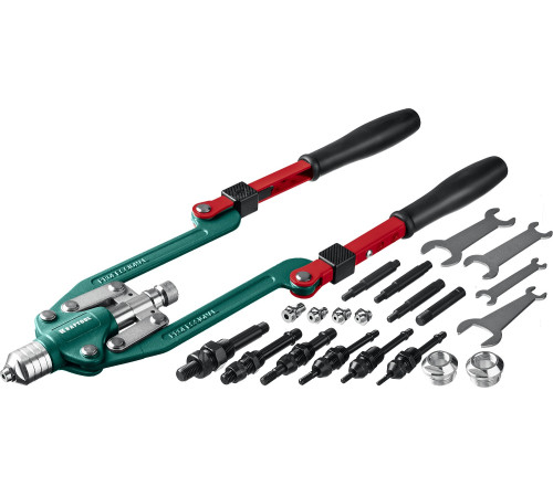 KRAFTOOL Combo3-M12, 3 вида заклёпок, комбинированный складной заклепочник в кейсе (31182) купить  в Сочи