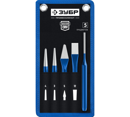ЗУБР 5 предметов, набор шестигранных зубил и кернеров в чехле, Профессионал (21070-H5) купить  в Сочи