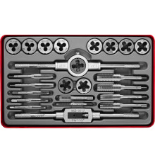 ЗУБР 24 предм., сталь 9ХС, набор метчиков и плашек (28116-H24)