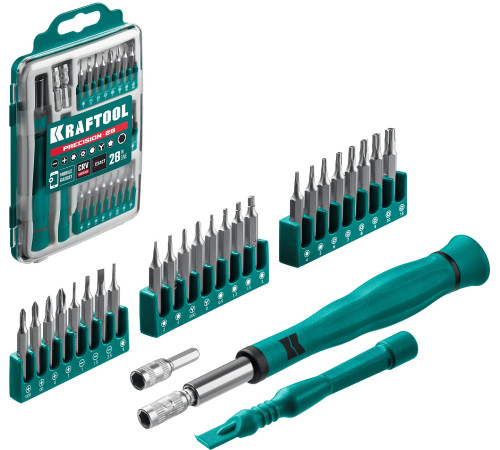 KRAFTOOL Precision-28, 28 предм., отвертка для точных работ (25677) купить  в Сочи