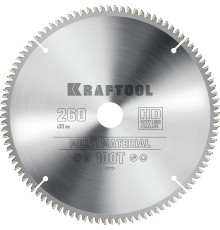 KRAFTOOL Multi Material, 260 х 30 мм, 100Т, пильный диск по алюминию (36953-260-30)