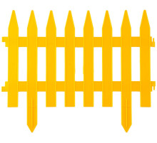 GRINDA Классика, 28 х 300 см, желтый, 7 секций, декоративный забор (422201-Y)