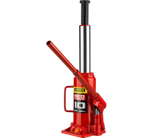 STAYER RED FORCE, 10 т, 230 - 460 мм, бутылочный гидравлический домкрат, Professional (43160-10) купить в Сочи STAYER RED FORCE, 10 т, 230 - 460 мм, бутылочный гидравлический домкрат, Professional (43160-10) купить в Сочи